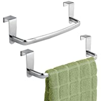 mDesign Juego de 2 barras para colgar paños de cocina – Colgadores de cocina para las puertas de los armarios…